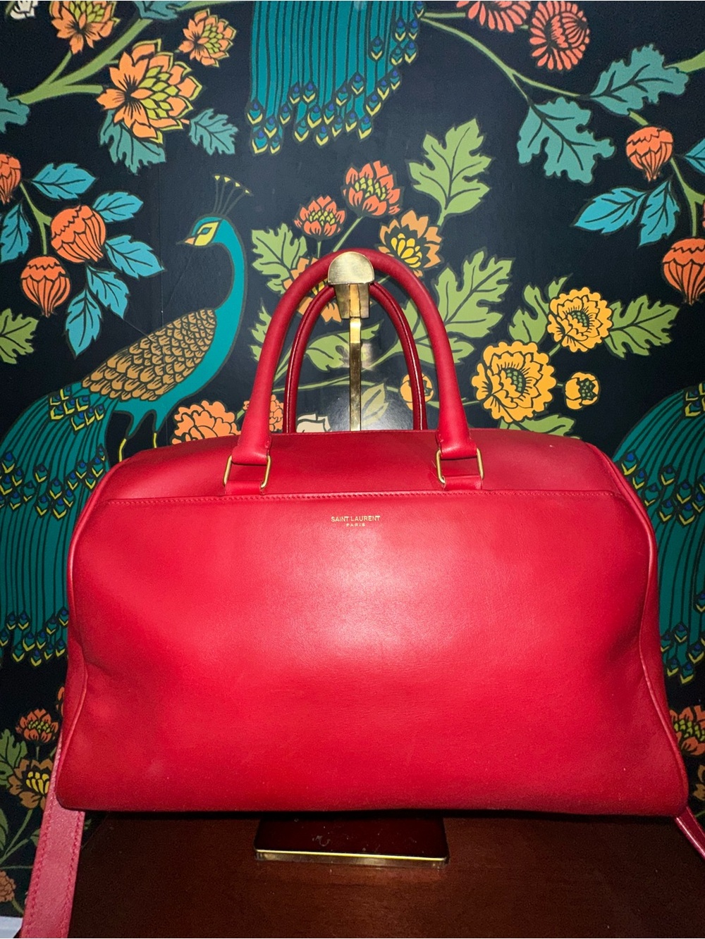 Saint Laurent Classic Duffle 6 Red Leather Crossbody Bag - Picture 3 of 17